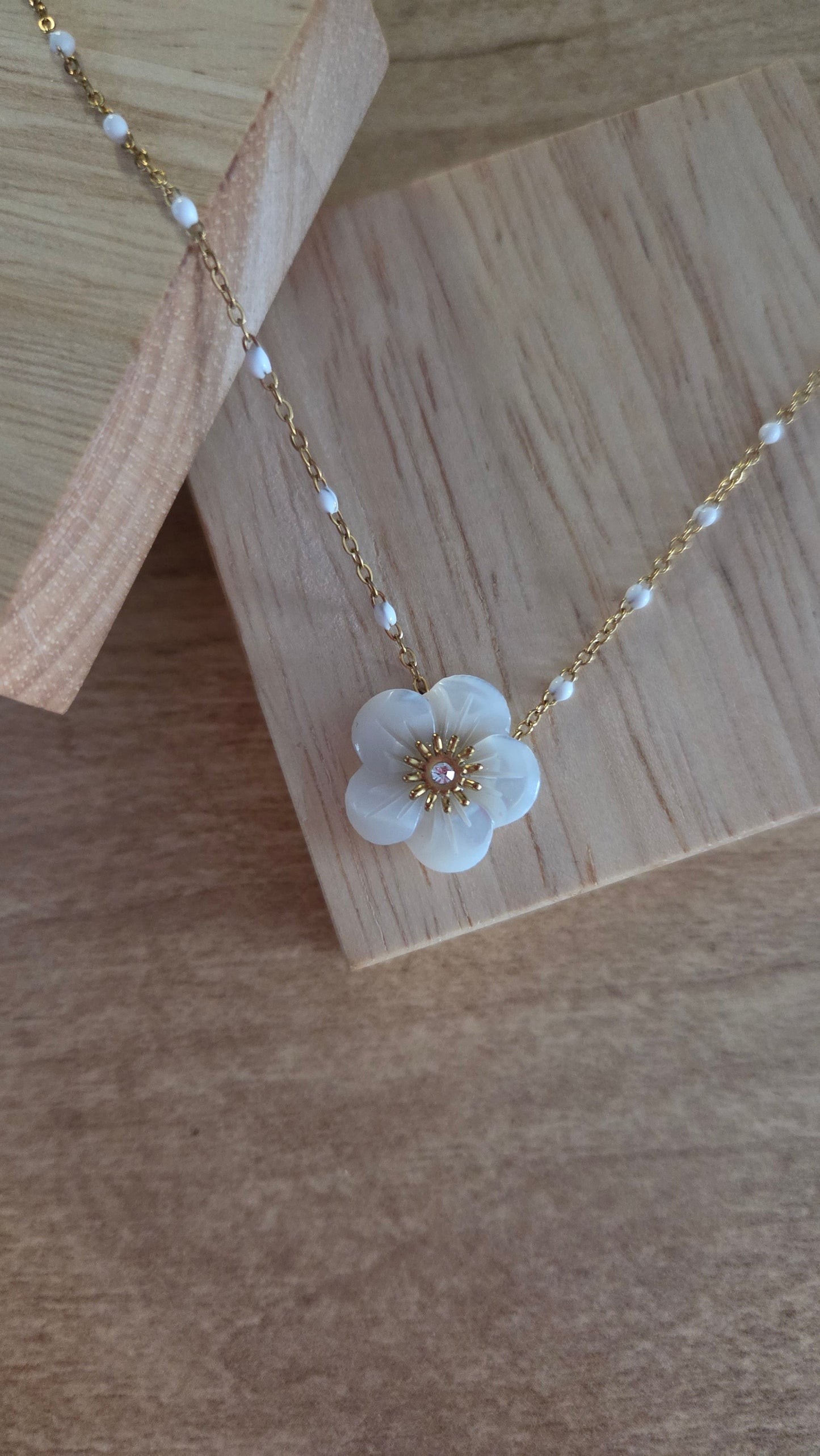 Collier fleur scintilbijoux